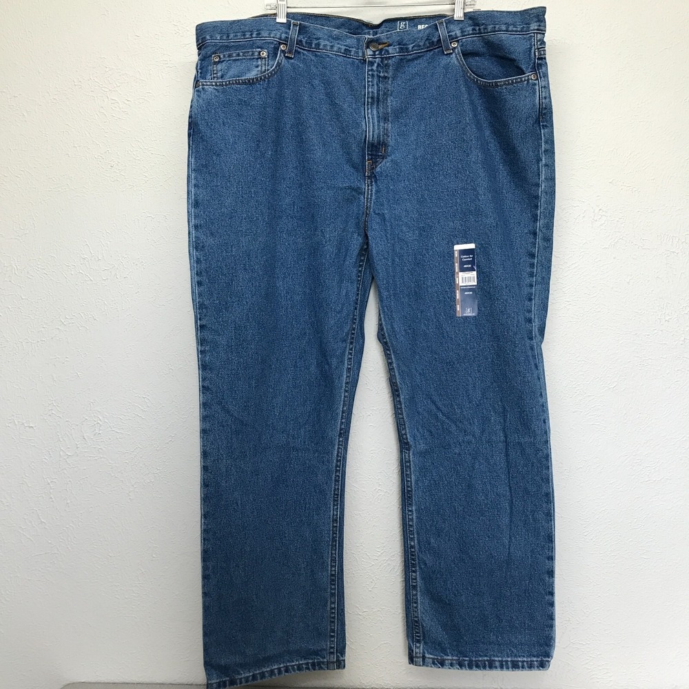 George Regular Fit Jeans Mens‎ 46x30 Straight Leg Blue Denim Cotton Medium Wash
